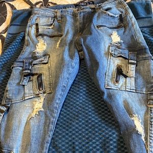 Denim cargo jeans….New without tags …NEVER WORN